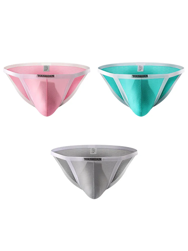 3-pack Men's Low Waist Sexy Narrow Hem Breathable Briefs
