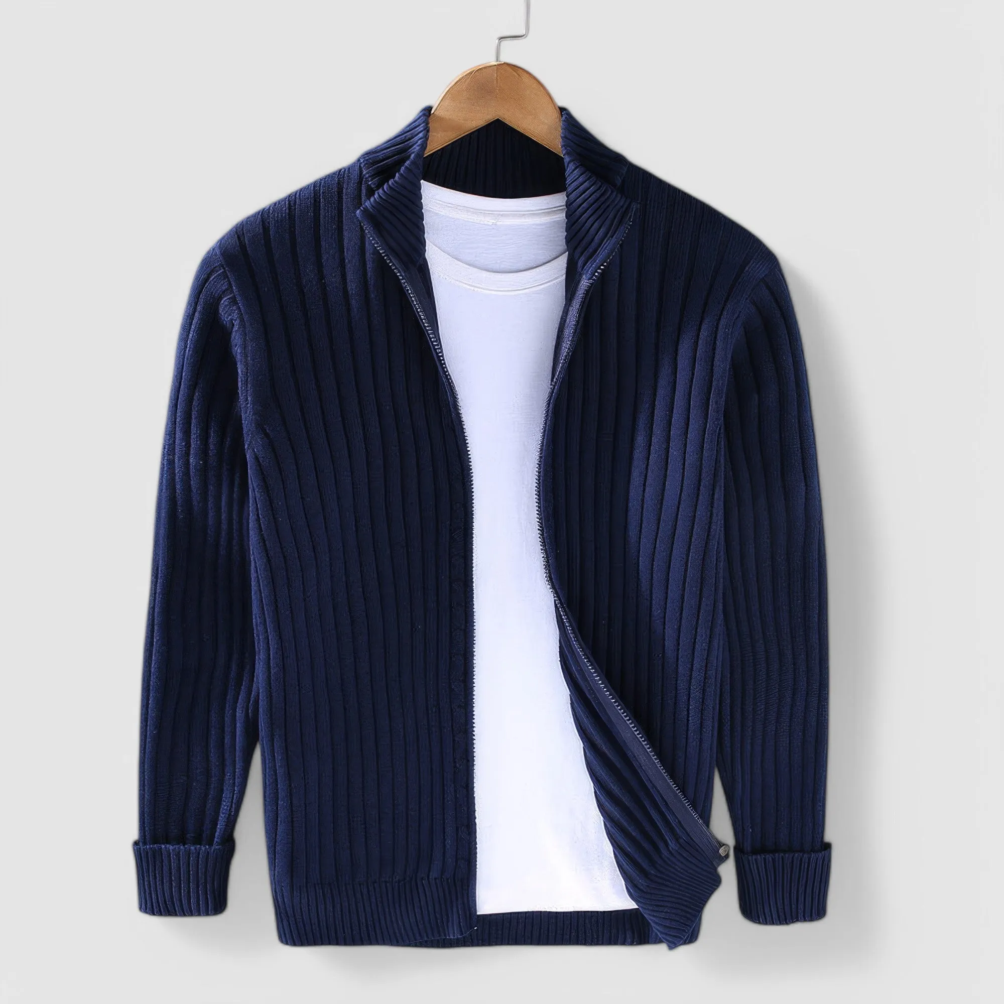 Anselme | Zip-Up Ribbed Sweater