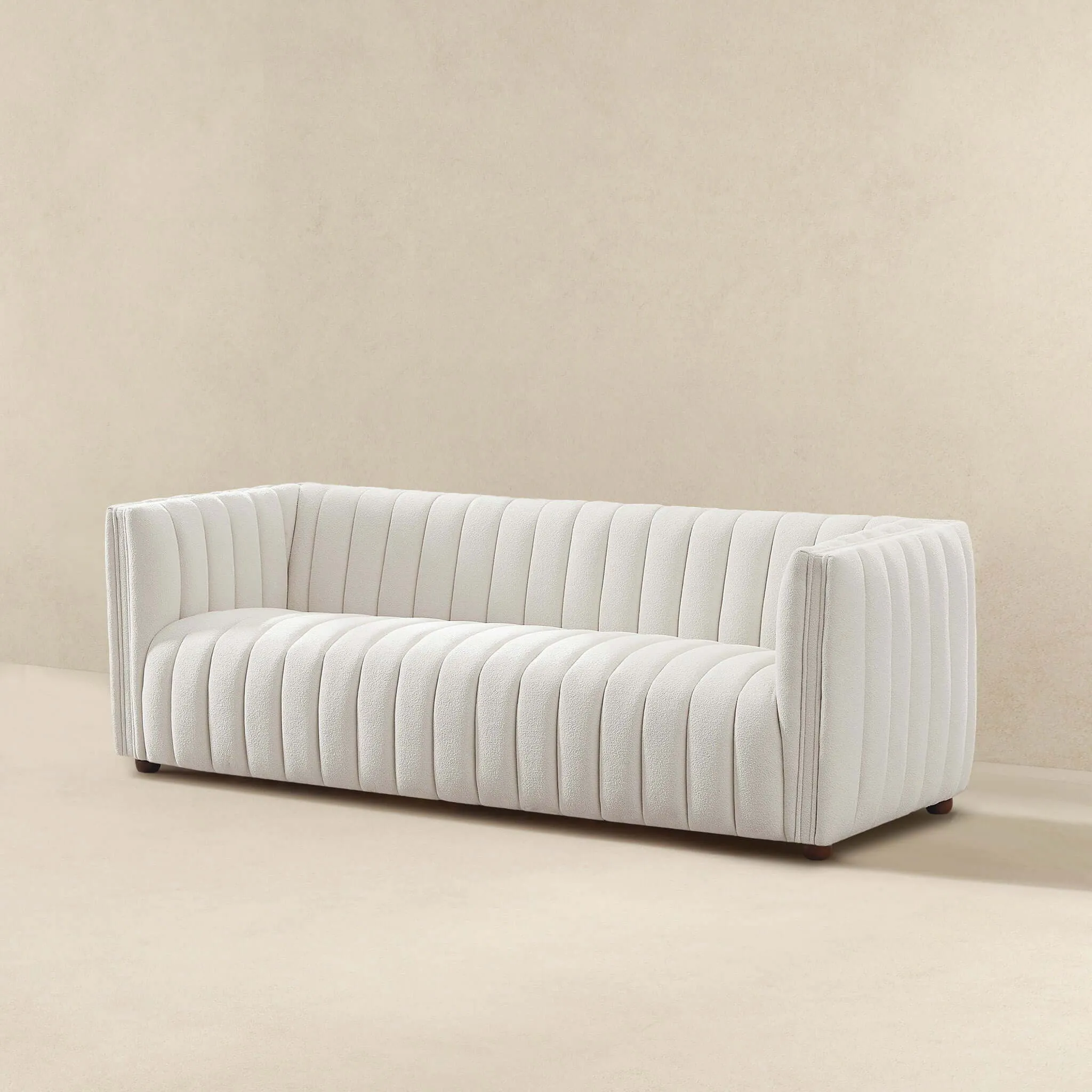 April - Mid-Century Modern Luxury Tight Back Boucle Couch by Couch.com