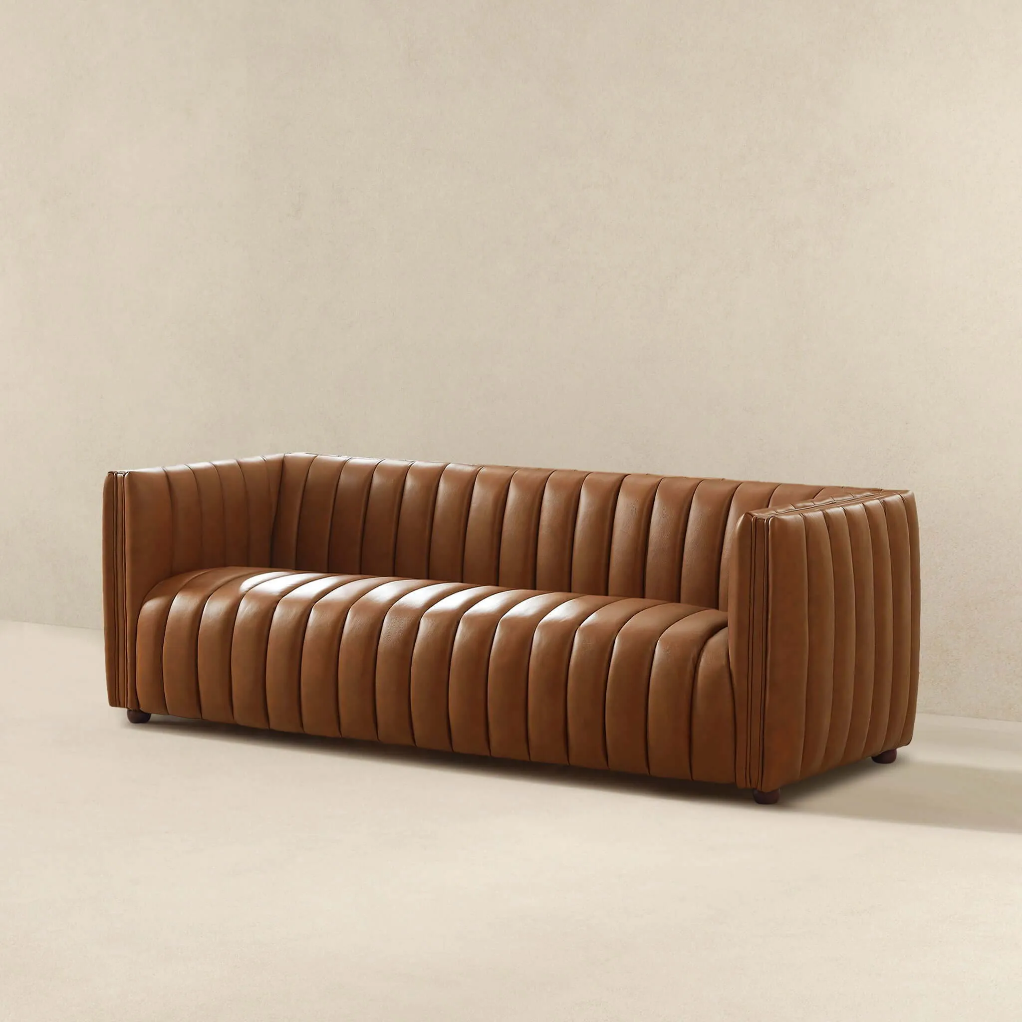 April - Mid-Century Modern Luxury Tight Back Boucle Couch by Couch.com