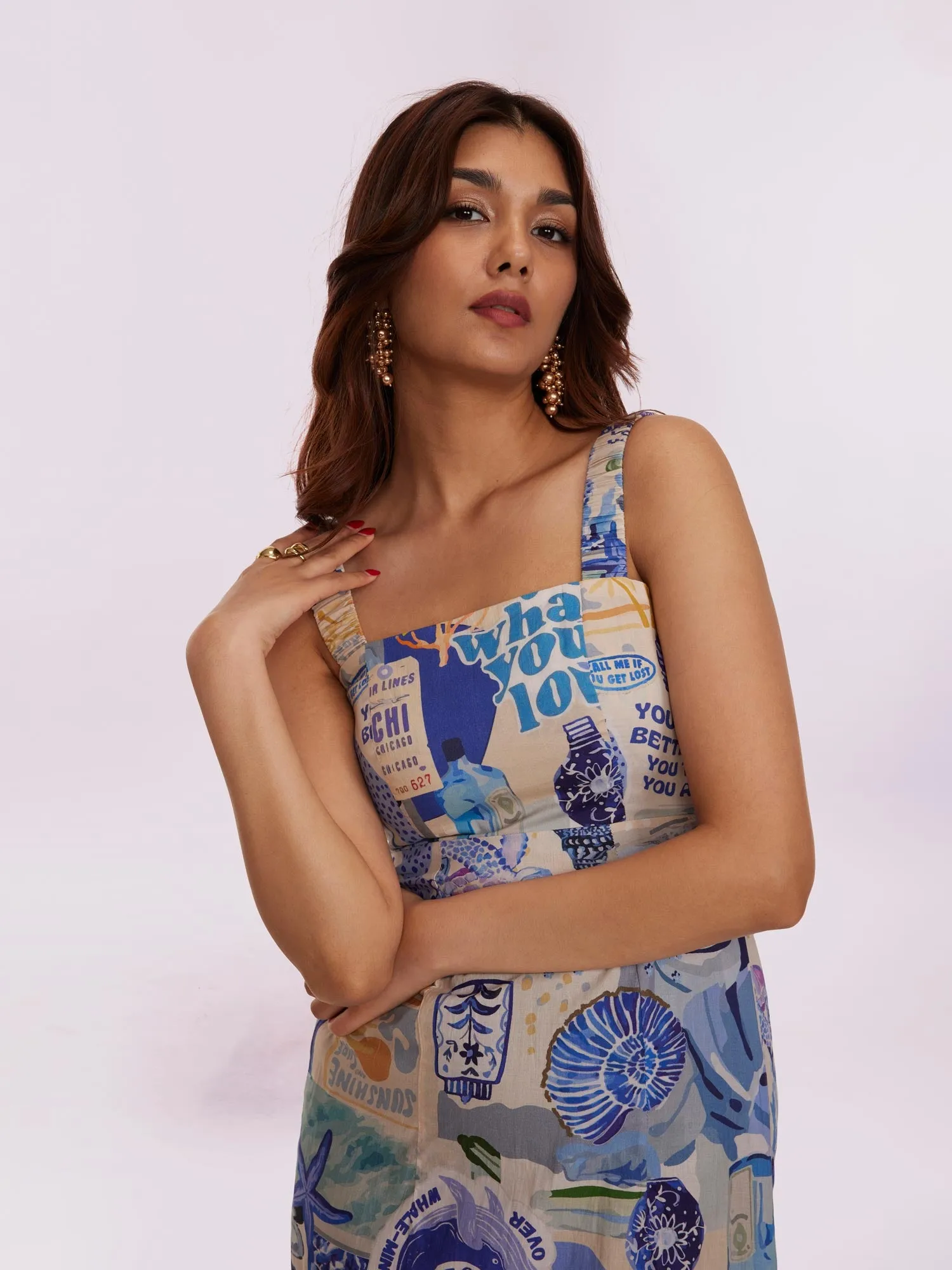 Azul Printed Midi Dress