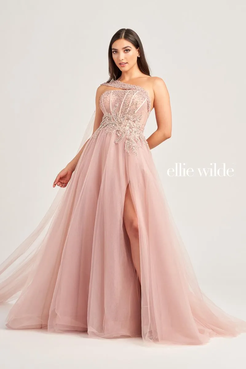Ellie Wilde One Shoulder Ball Gown EW35090