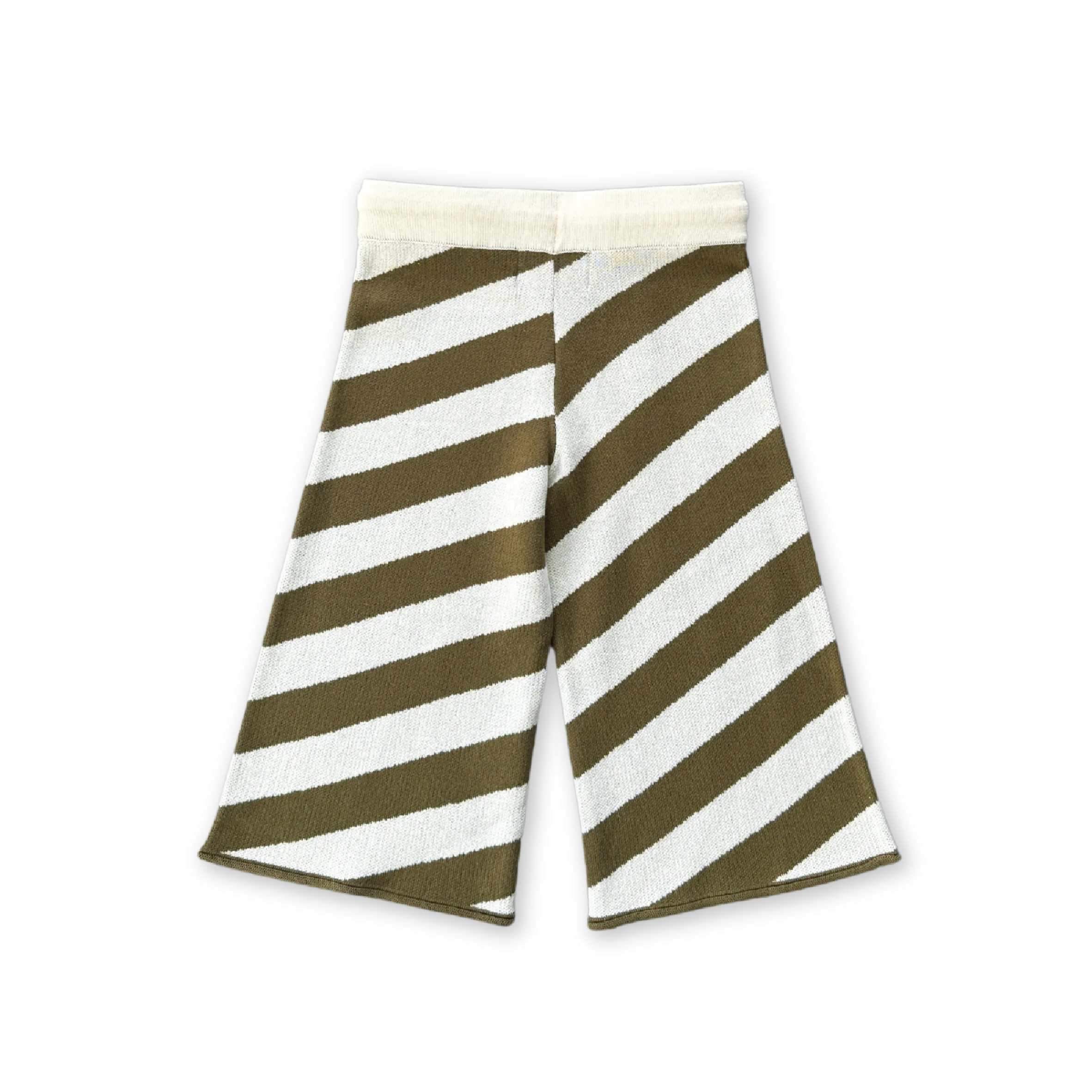 Grown Diagonal Stripe Knit Flares - Coffee