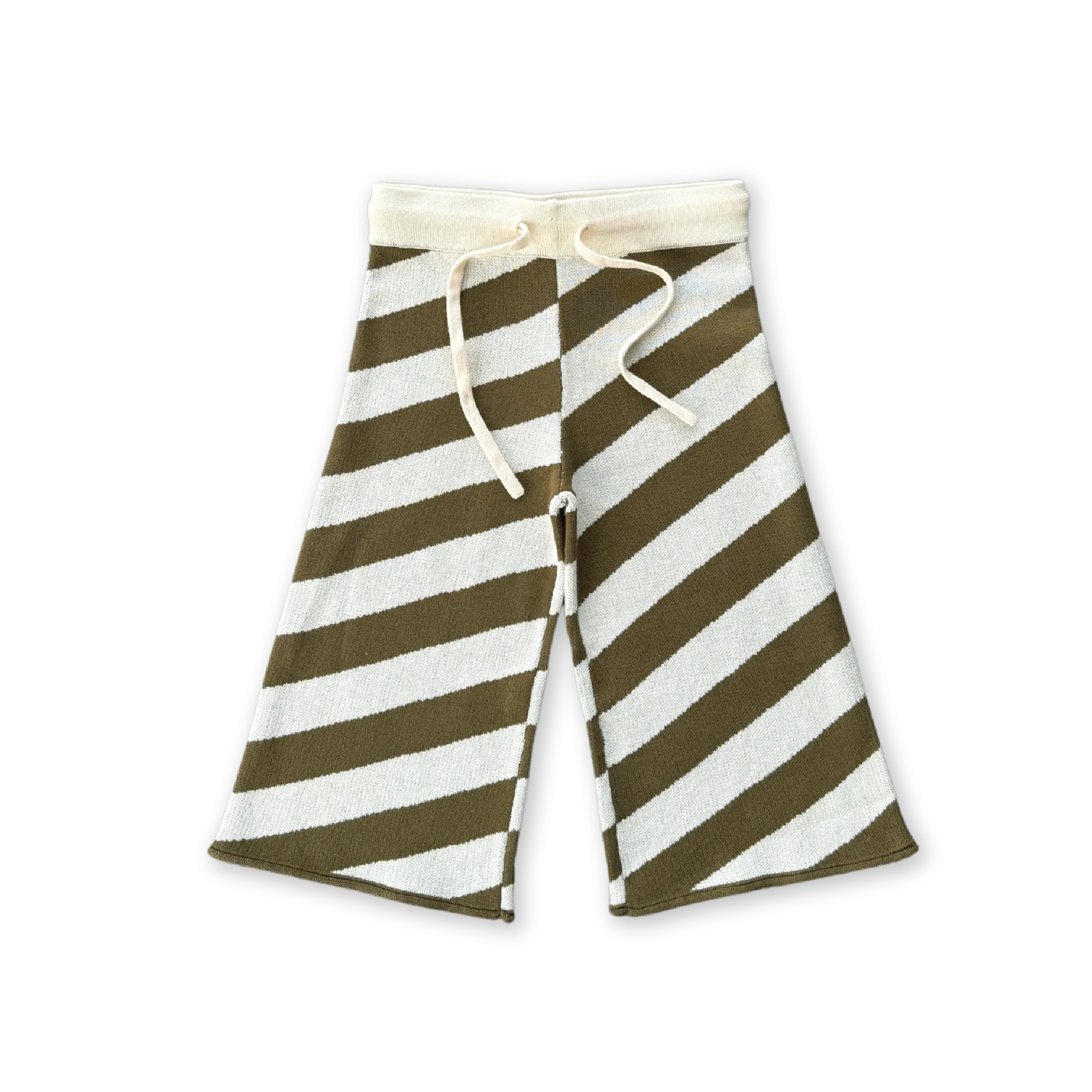 Grown Diagonal Stripe Knit Flares - Coffee