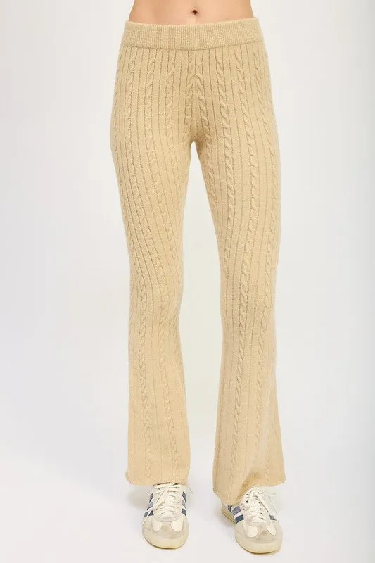 Harvest Glow High Waisted Flare Knit Pants