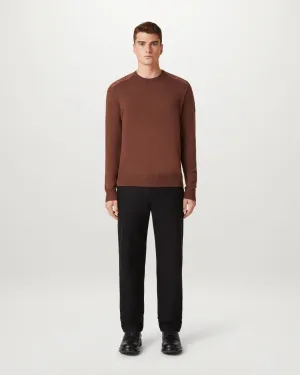 Kerrigan Merino Wool Crewneck Jumper - Copper Brown