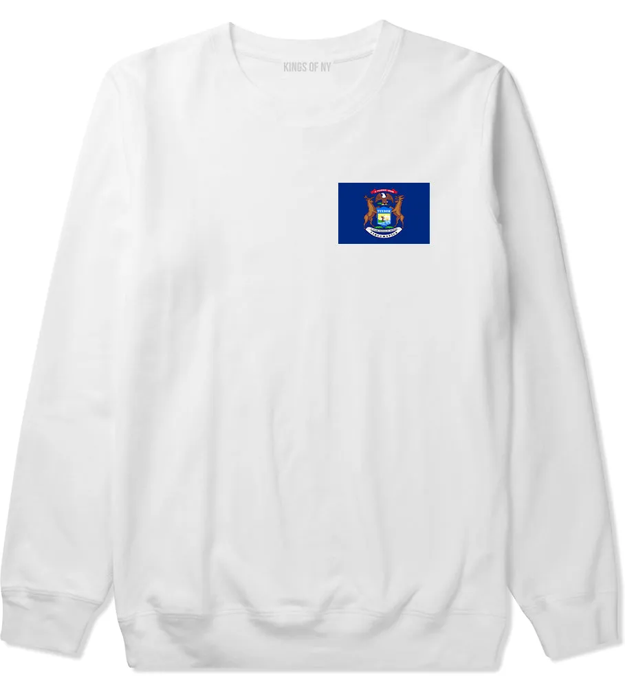 Michigan State Flag MI Chest Mens Crewneck Sweatshirt