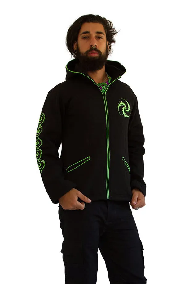Morph Jacket Round Hood : Lime Triskelion