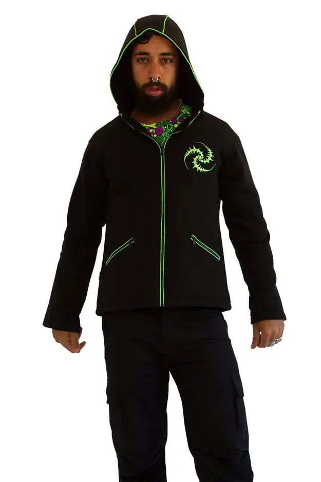 Morph Jacket Round Hood : Lime Triskelion