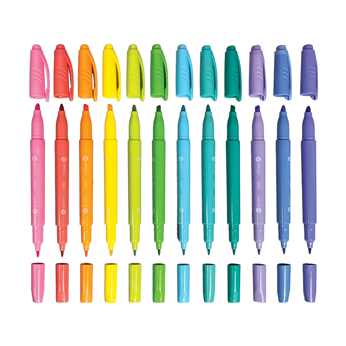 Pastel Hues Dual Tip Markers - Set of 12 by OOLY