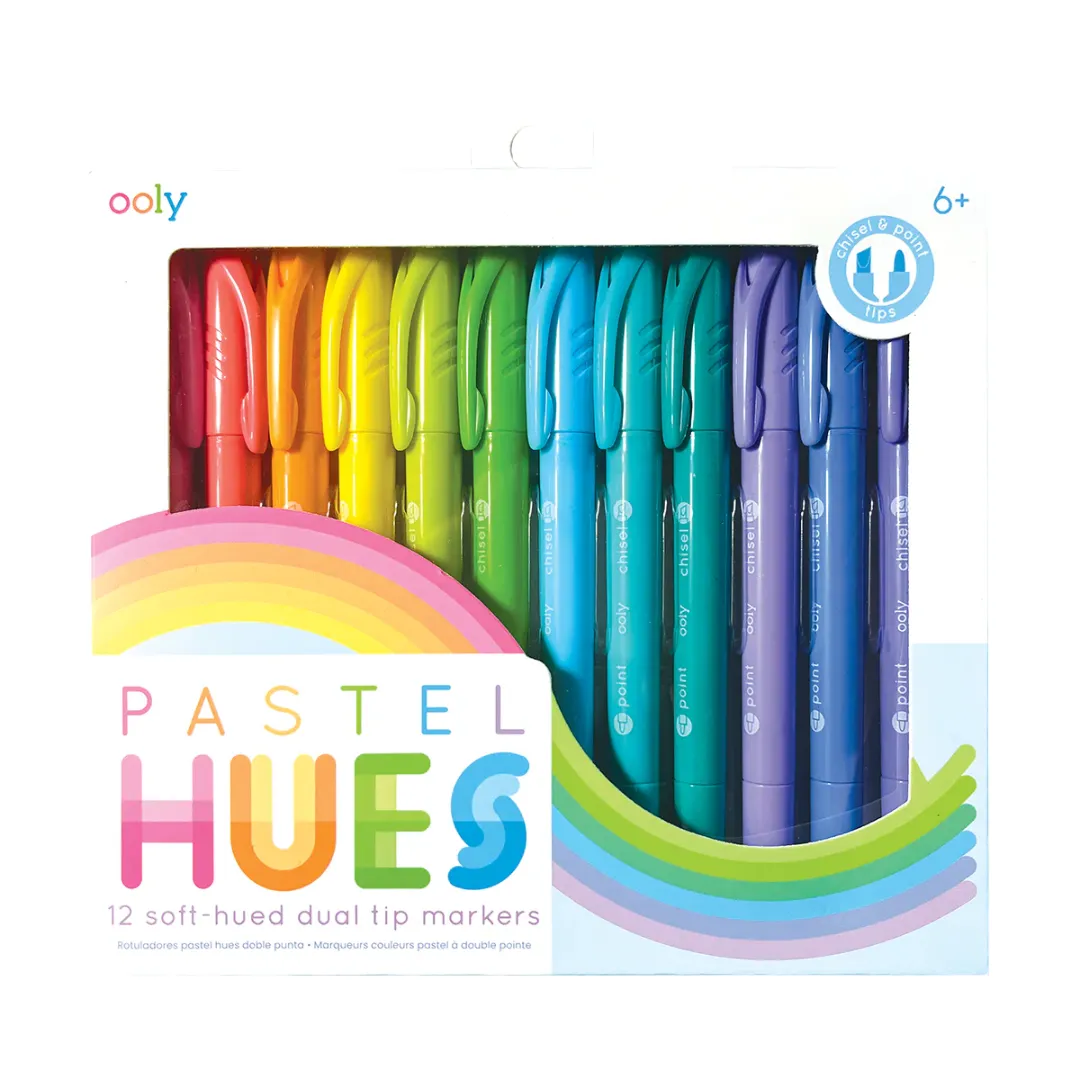 Pastel Hues Dual Tip Markers - Set of 12 by OOLY