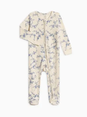 Peyton Footed Sleeper - Serena Floral / Rain