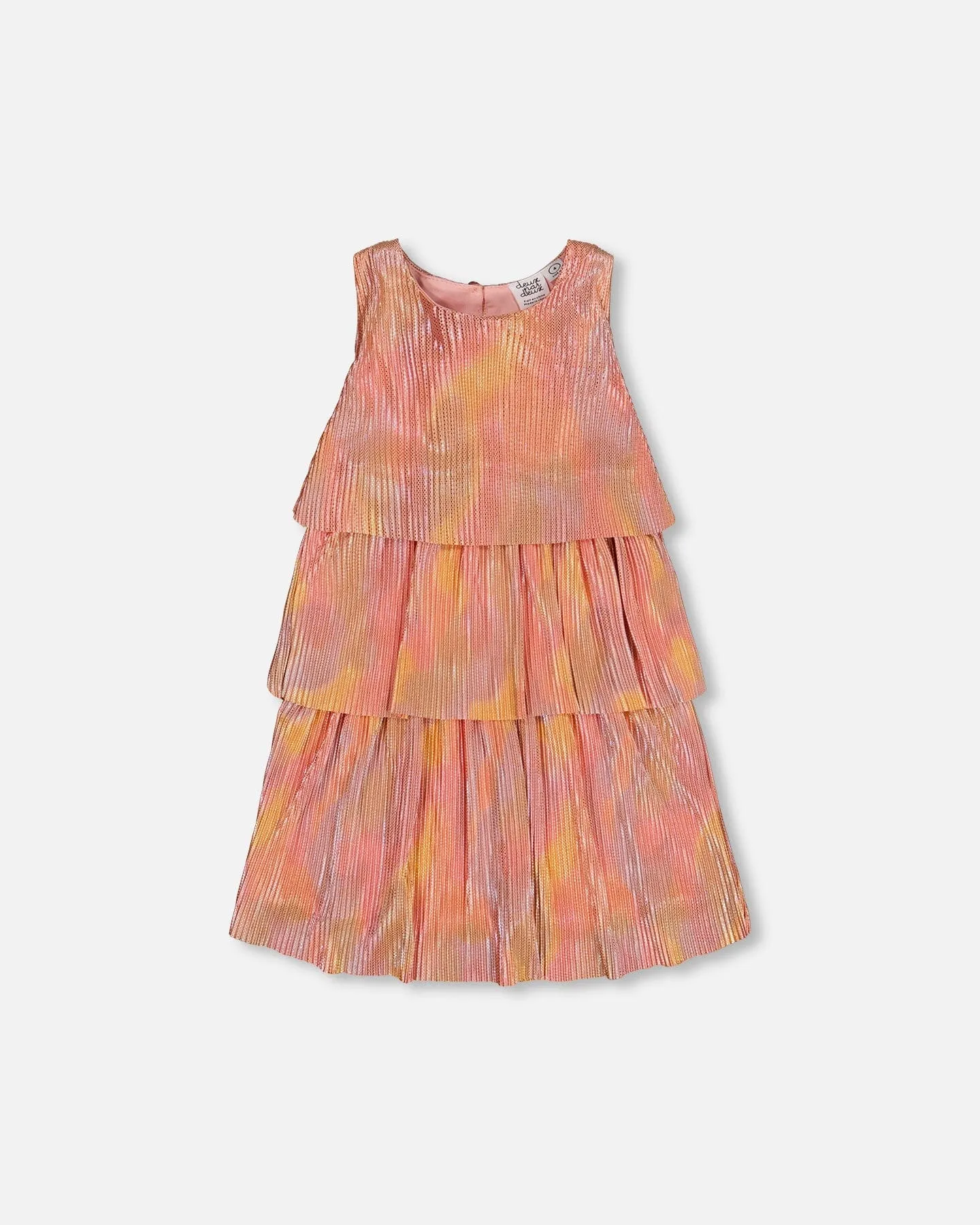 Pleated Layered Dress Metallic Rainbow