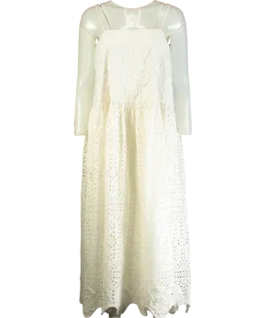 Rhode White Rosa Midi Dress UK M