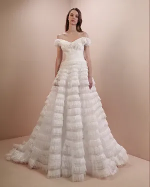 Ruffled Layered Gown