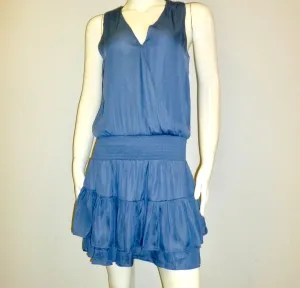 Satin Surplice Tiered Dress