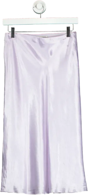Vince Lilac Satin Midi Skirt XS