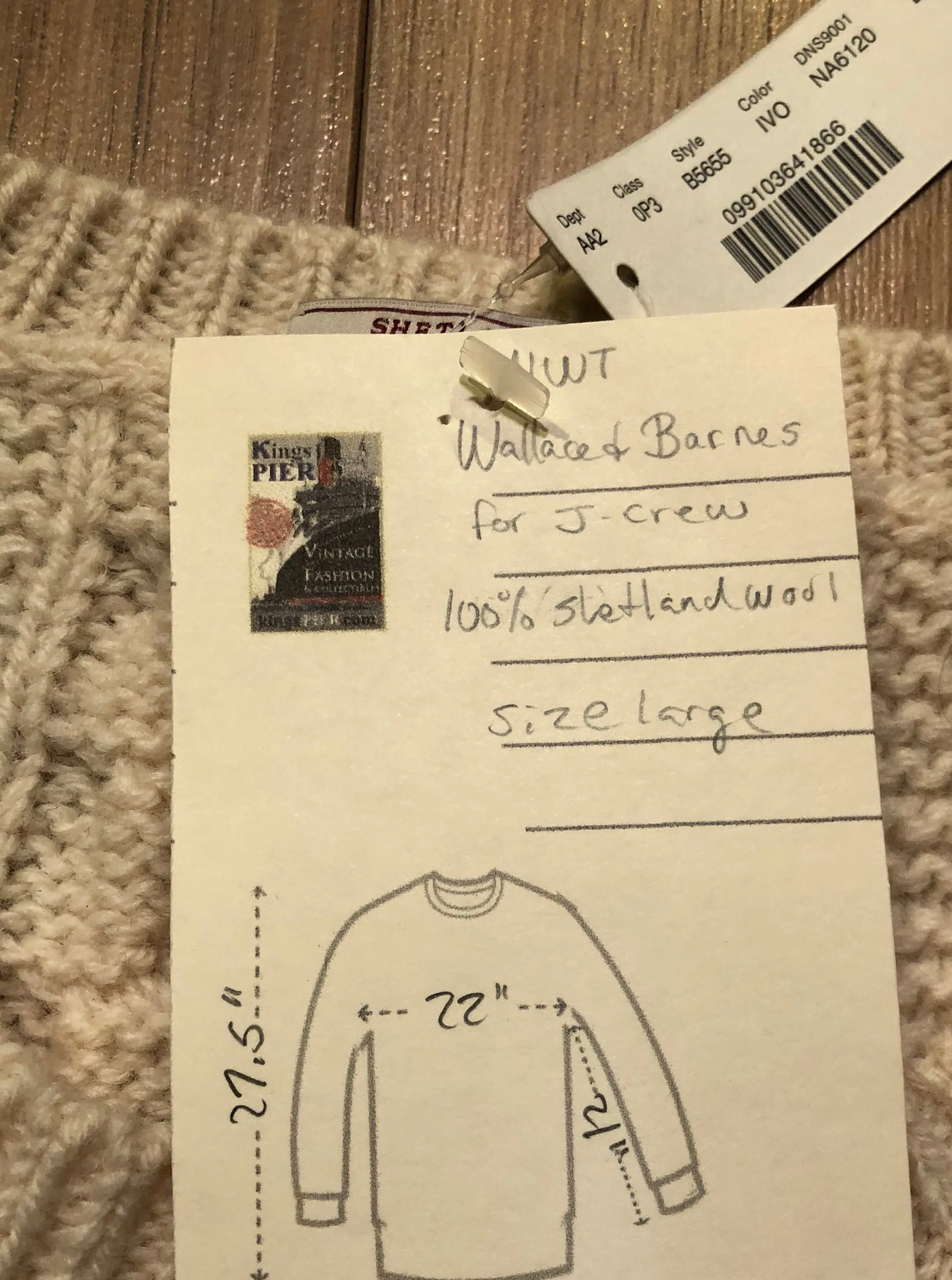 Wallace and Barnes for J-Crew crewneck sweater, NWT