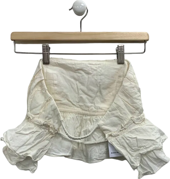 Zara White Tiered Top UK XS